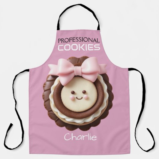 Cutie Roze Chocolade Cookie/All-Over Print Schort (Voorkant)