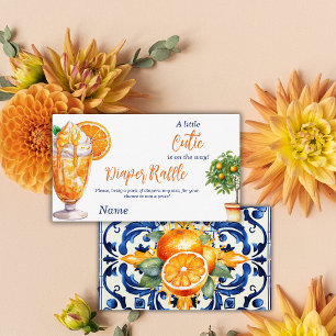 Cutie Sinaasappel Citrus Zomer Baby shower Luier Informatiekaartje