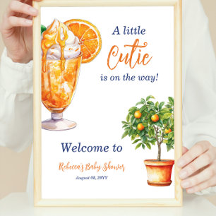 Cutie Sinaasappel Citrus Zomer Baby shower Welkom Poster