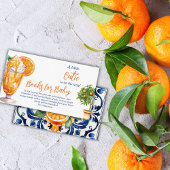Cutie Sinaasappel Citrus Zomer Boek Baby shower Sp Informatiekaartje