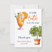 Cutie Sinaasappel Citrus Zomer Ijs Baby shower Bedankkaart (Voorkant)