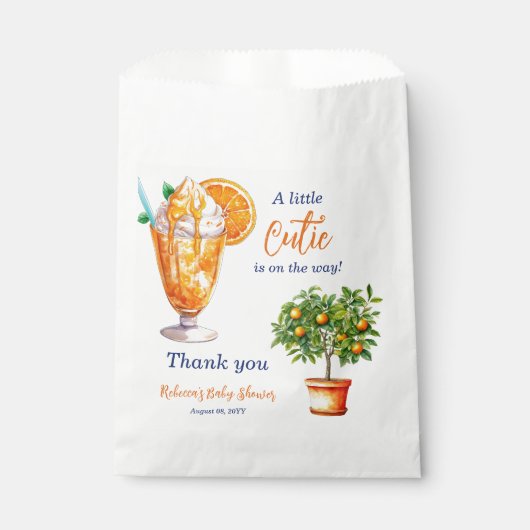Cutie Sinaasappel Citrus Zomer Ijs Baby shower Bedankzakje (Voorkant)