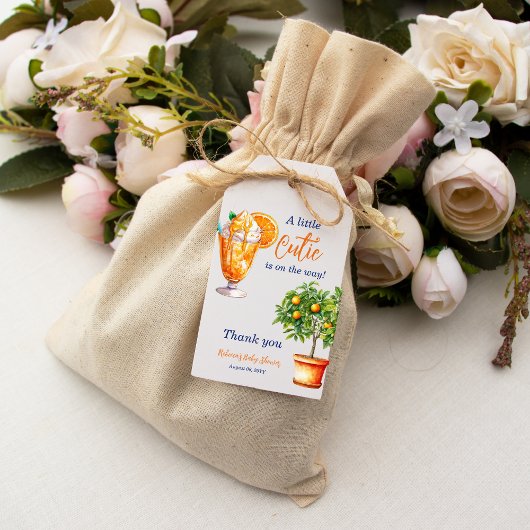 Cutie Sinaasappel Citrus Zomer Ijs Baby shower Cadeaulabel