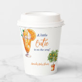 Cutie Sinaasappel Citrus Zomer Ijs Baby shower Papieren Bekers (Voorkant)