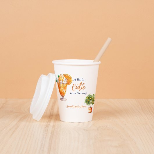 Cutie Sinaasappel Citrus Zomer Ijs Baby shower Papieren Bekers