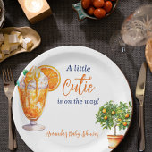Cutie Sinaasappel Citrus Zomer Ijs Baby shower Papieren Bordje