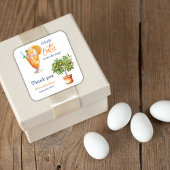Cutie Sinaasappel Citrus Zomer Ijs Baby shower Vierkante Sticker