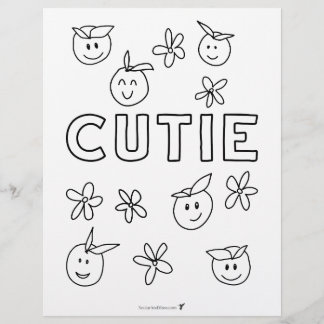 Cutie Sinaasappels Budget Kleurplaat Flyer