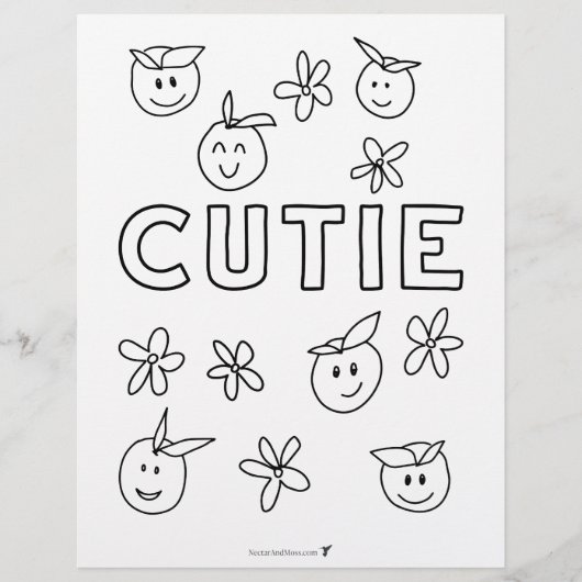 Cutie Sinaasappels Budget Kleurplaat Flyer (Voorkant)