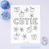 Cutie Sinaasappels Budget Kleurplaat Flyer (Enkel)