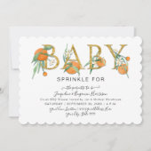 Cutie Sinaasappels Gold Glitter Waterverf Baby sho Kaart (Voorkant)