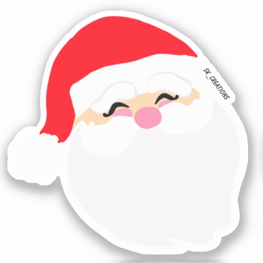 Cutie Sinterklaas Gezicht Sticker (Voorkant)
