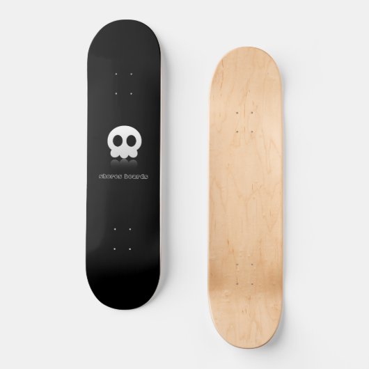 Cutie Skull Black Skateboard (Voorkant)