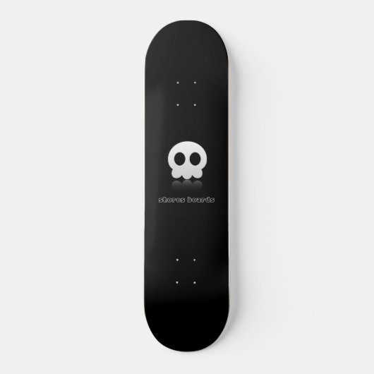 Cutie Skull Black Skateboard (Voorkant)