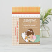 Cutie Sleeping Birthday Slumber Party Invitation Kaart (Staand voorkant)