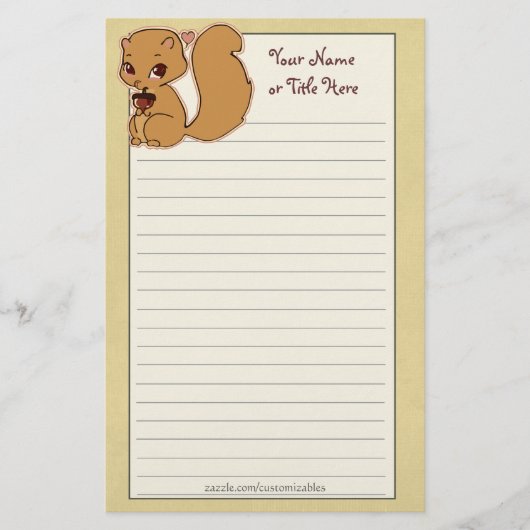 Cutie Squirrel Briefpapier (Voorkant)