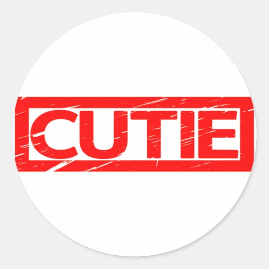 Cutie Stamp Ronde Sticker (Voorkant)