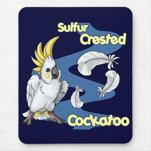 "Cutie" Sulfur Crested Cockatau Mousepad Muismat (Voorkant)