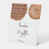 Cutie taart boeken en geschenken Baby shower teken Reclamebord Met Voetstuk (Voorkant)