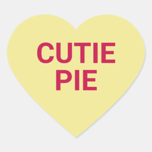 Cutie taart geel schattig Valentijnsdag conversati Hart Sticker
