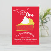 Cutie taart kersentaart 1e verjaardag Schattigee u Kaart (Staand voorkant)