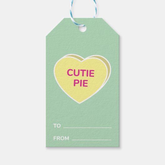 Cutie taart lief gesprek hart Valentijnsdag Cadeaulabel (Voorkant)