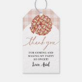 Cutie taart verjaardagsfeestje dank je cadeaulabel (Achterkant)