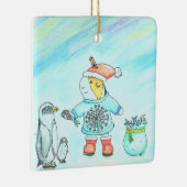 Cutie the Guinee Pig Giving kerstcadeaus Keramisch Ornament (Rechts)