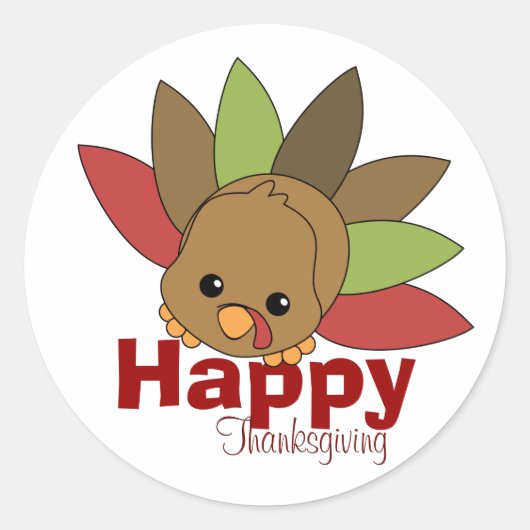 Cutie Turkey Ronde Sticker (Voorkant)