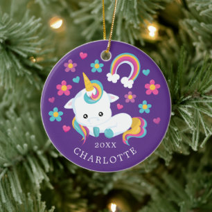 Cutie Unicorn kerstversiering Keramisch Ornament