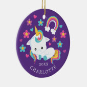 Cutie Unicorn kerstversiering Keramisch Ornament (Rechts)