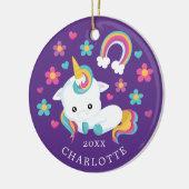 Cutie Unicorn kerstversiering Keramisch Ornament (Links)