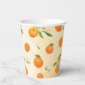 Cutie Waterverf Sinaasappel Baby shower Papieren b Bekers (Achterkant)