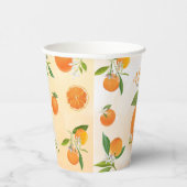 Cutie Waterverf Sinaasappel Baby shower Papieren b Bekers (Rechts)