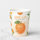 Cutie Waterverf Sinaasappel Baby shower Papieren b Bekers (Voorkant)