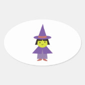 Cutie Witch Ovale Sticker (Voorkant)