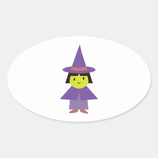 Cutie Witch Ovale Sticker (Voorkant)