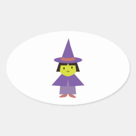 Cutie Witch Ovale Sticker