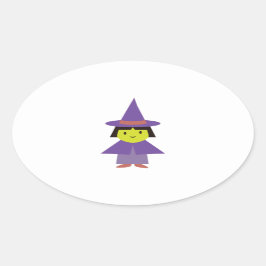 Cutie Witch Ovale Sticker