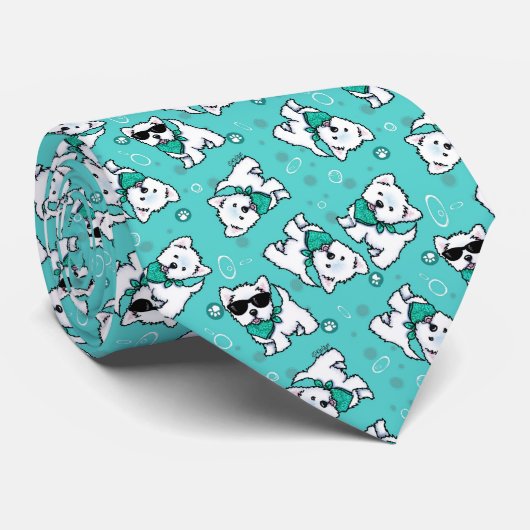 Cutieface Westie KiniArt Stropdas (Opgerold)