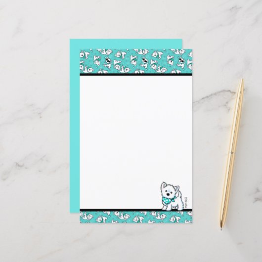Cutieface Westies KiniArt Stationery (Voorkant / Achterkant in situ)