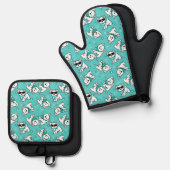 Cutieface Westies Oven Mitt & Pot Holder Set (Voorkant / Achterkant)