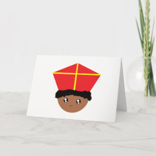 Cutieful Kids Art St. Nicholas Miter Zwarte Piet Feestdagen Kaart