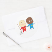 Cutieful Kinder Art Babies St. Nicholas Sinterklaa Ronde Sticker (Envelop)