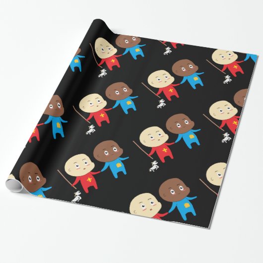 Cutieful Kinder Art Baby St. Nicholas Sinterklaas Cadeaupapier (Uitgerold)