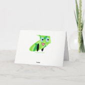 Cutieful Kinder Art Design Cute Green Puppy Dog Kaart (Achterkant)