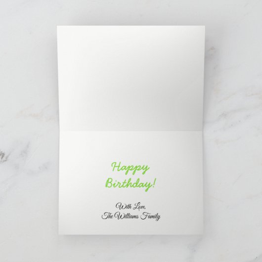 Cutieful Kinder Art Design Cute Green Puppy Dog Kaart (Binnen)