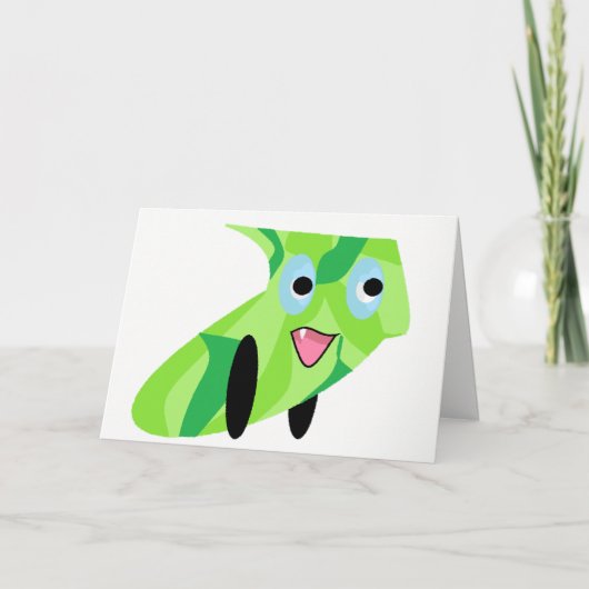 Cutieful Kinder Art Design Cute Green Puppy Dog Kaart (Voorkant)