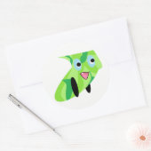 Cutieful Kinder Art Design Cute Green Puppy Dog Ronde Sticker (Envelop)