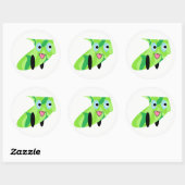 Cutieful Kinder Art Design Cute Green Puppy Dog Ronde Sticker (Vel)